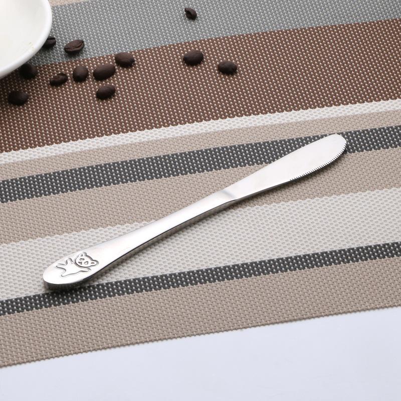 (4pcs) Children Cutlery Set Stainless Steel Kids Knife Fork Food Tableware Cartoon Bear Dinnerware Set