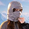 Light Down Cotton Women Autumn and Winter Cold Scarf Mask Integrated Ski Cap Outdoor Cycling Cap
