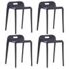 Day and Night - Day and Night Stackable Stools 4 Units Black Plastic