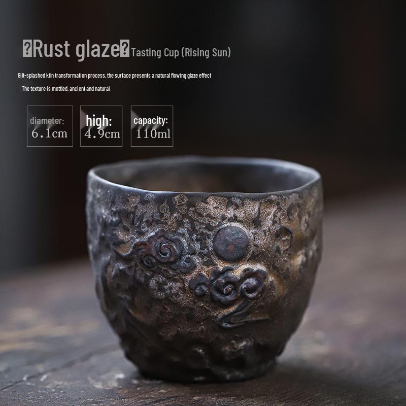 Jianying Gilded Ceramic Master Teacup - Large Kung Fu Tasting Cup