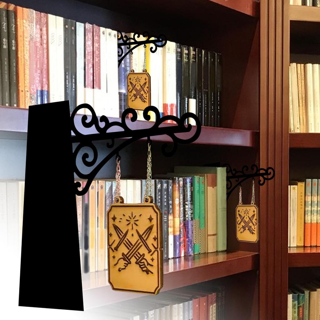 Book Nook Sign Book Genre Signs With Brackets for Bookshelf Easy Installation Divider Labels Library Supplies for Hotel