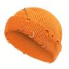 1pc Dark Elastic Knitted Hat with One Pin and Three RingsFor Girls, Without Border
