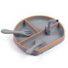 9 Pcs Baby Silicone Bib Divided Dinner Plate Sucker Bowl Spoon Fork Straw Cup Set Training Feeding Food Utensil Dishes