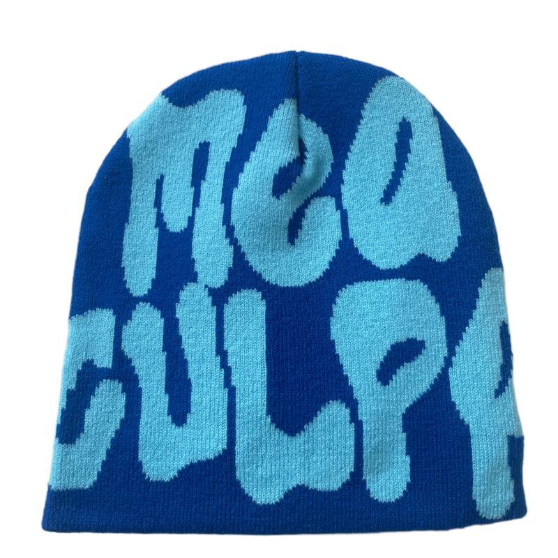 Hot Sell Customized  Adult Fashion Printing Soft Winter Hat Knitted With Letters for Men and Women