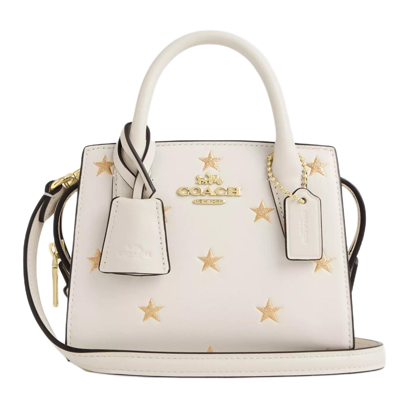 

Coach Andrea 16 Star Print Zip Closure Leather Shoulder Crossbody Handbag Small Women handbag Chalk-White CW306-IMCAH Basic Set (Bag+Dust Bag)