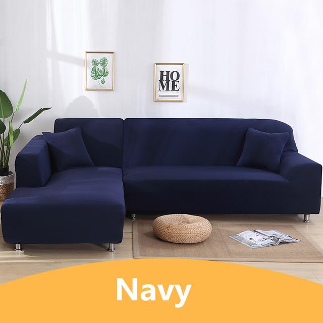 Elastische effen kleur bankhoes voor woonkamer All-Inclusive Spandex bankhoes Sectionele meubelhoes 1 /2 /3 /4 zits 1pc 4-Seat 235-300cm Vloot