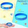 MTLEE 96 Pack Autism Bracelet Colorful Puzzle Pieces Ribbons Motivational Rubber Wristbands Autism Awareness Silicone Bracelets for Men Women Party