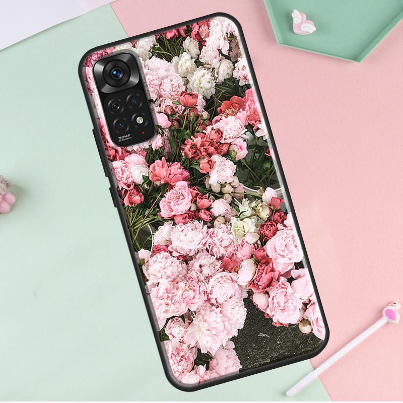 Bujori Floare frumoasă pentru Redmi Note 12 Pro Plus Husă pentru Redmi Note 10 8 9 11 Pro 12S 11S 10S 9S 9C 10C 12C