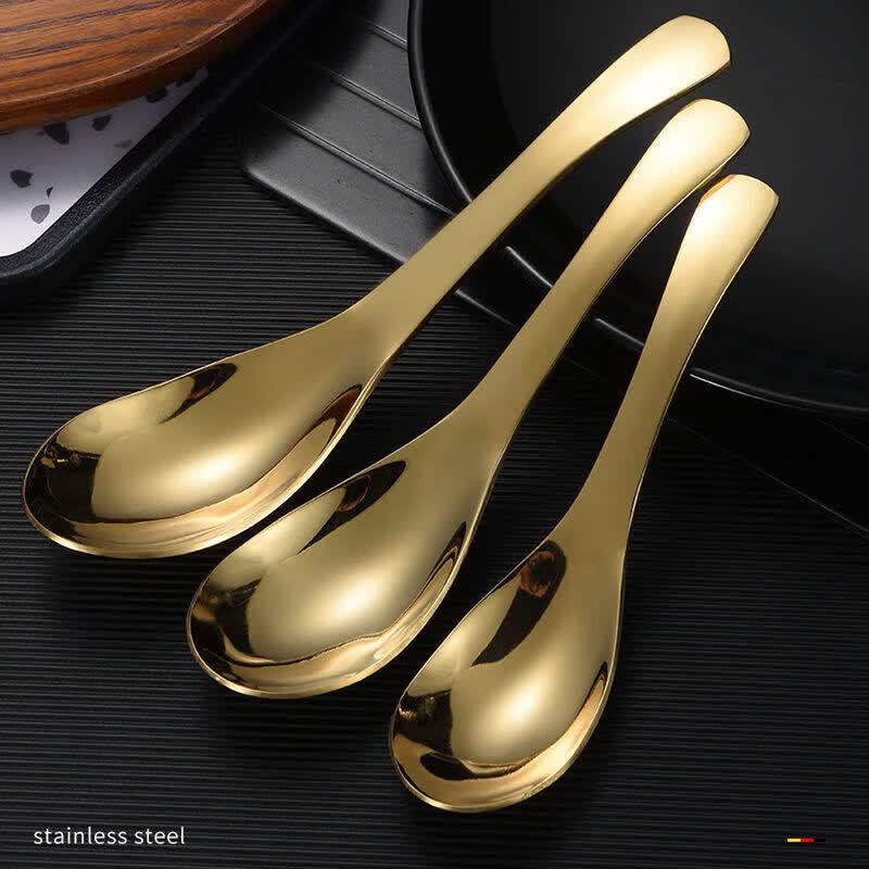 Durable 304 Stainless Steel Round Head Dining Spoon