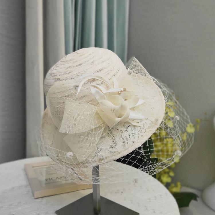 New Women's Summer Curled Mesh Visor Court Retro Elegant Lace Flower Travel Sunscreen Topper Tide