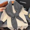Winter Korea Knitted Triangle Scarf Wool Warm Shawl Scarf Women Neck Protection Small Fashion Solid Color Scarves