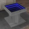 VidaXL Coffee Table with LED Sonoma Grey 50x50x45 Cm Engineered Wood, Side Table, Living Room Table, Side Table, End Table 847565