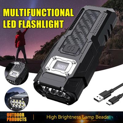 Wielofunkcyjna Mocna Latarka LED Przenośna Ultra Jasna Latarka Ładowana przez USB Outdoor Awaryjna Kemping Power Bank