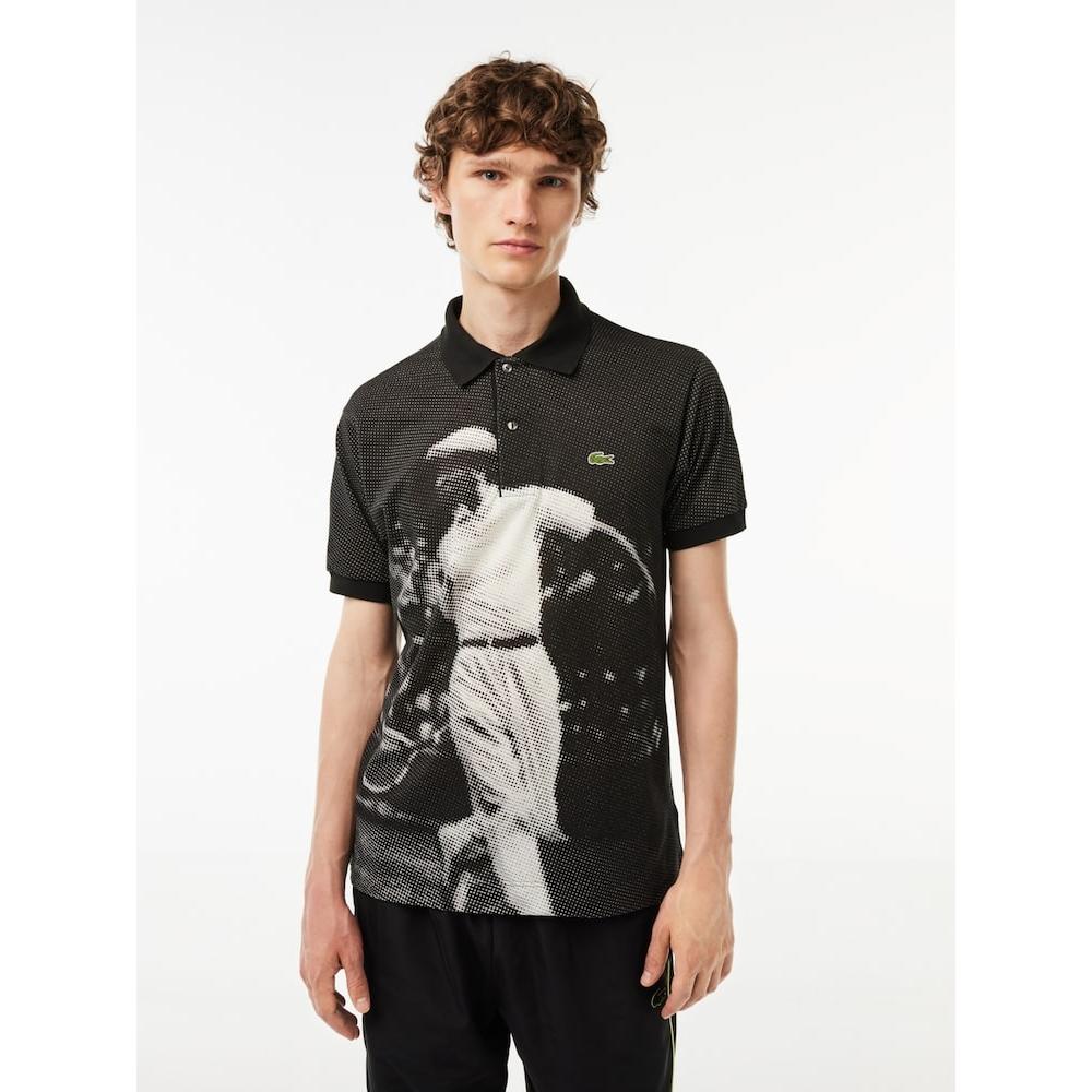 

LACOSTE Men s Ren e Digital Graphic Black and White Print Pique PH3449 53N 031 Q2NPH3449 53N031
