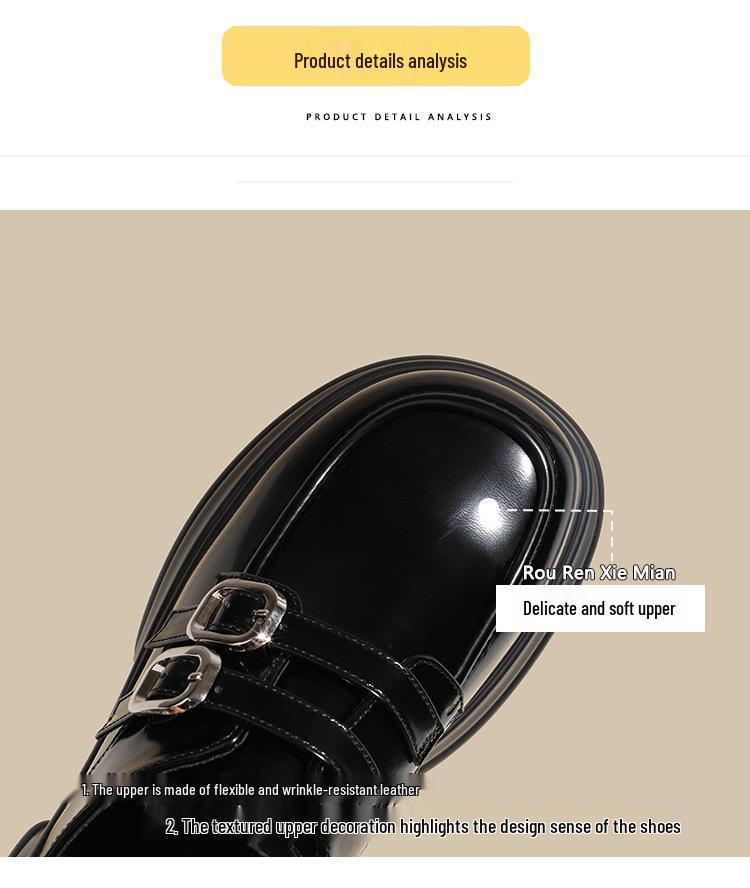 2025 Spring Women's Retro Thick-Soled Leather Mary Jane Loafers