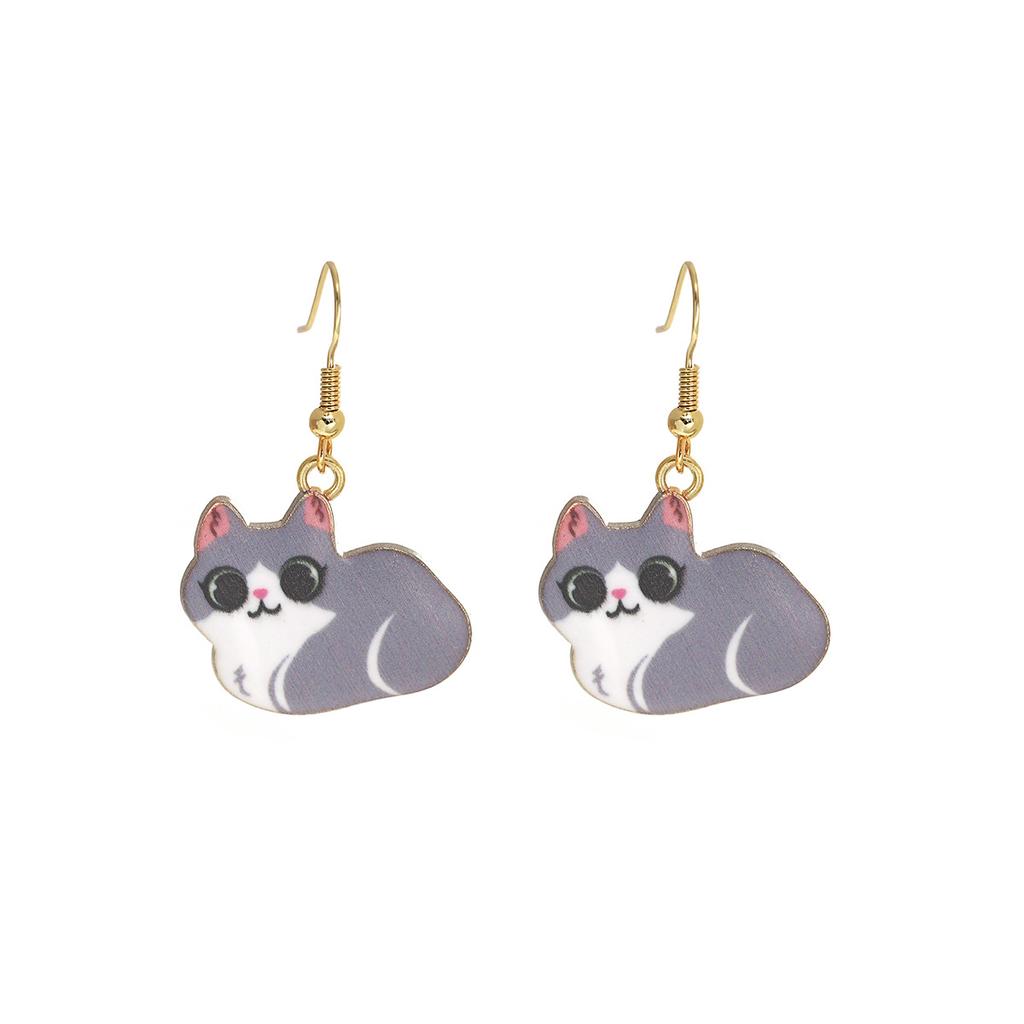 Fun Cartoon Cute Kitten Earrings, Creative Simple Earrings Animal Earrings