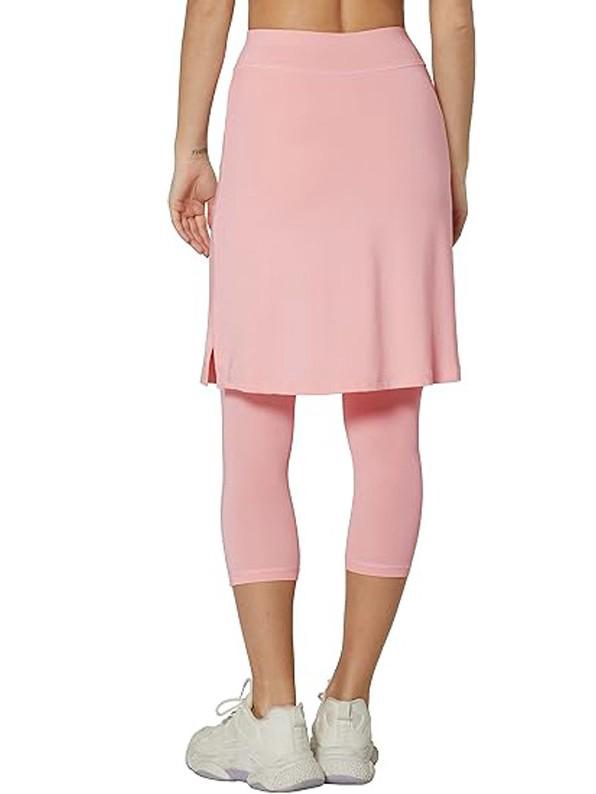 Women's Knee-Length Golf Skirt with 3/4 Leggings and Pockets, High Elasticity