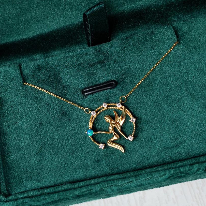 Niche Design Angel Pendant Necklace: Women's S925 Sterling Silver, Gold-Plated, Light Luxury, Vintage Clavicle Chain