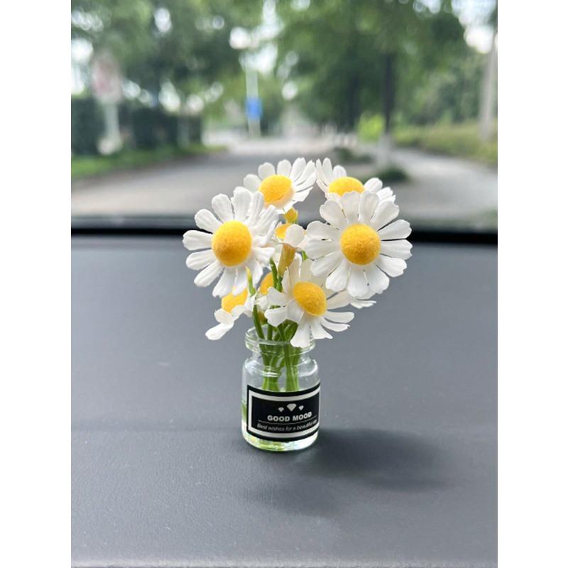 

1 шт. Автомобильное украшение Мини-ваза Цветок Украшение интерьера Украшение центральной консоли one-size белый