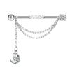 1PC Surgical Steel Industrial Piercing Barbell Long Earrings With Chain Scaffold Bar Ear Cartilage Earing Trend Body Jewelry