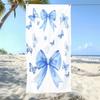 1pc Beautiful Blue Bow Beach Towel - Soft, Ultra-Absorbent Microfiber, Lightweight, Perfect for Beach, Parties, Travel, Camping