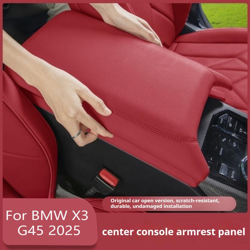 Leather wrapped anti-scratch For BMW X3 G45 2025 center console armrest protective cover armrest box cover interior accessories
