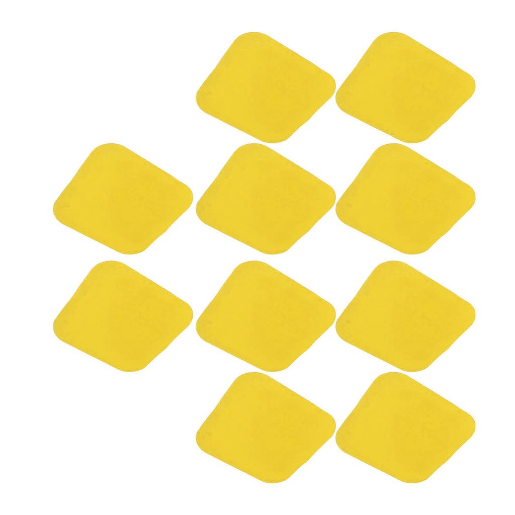 10 STÜCKE Fußball Markierungspunkte PP 23cm Quadratisch Flach Fußball Bodenpunkte für Outdoor Geschwindigkeitstraining Gelb