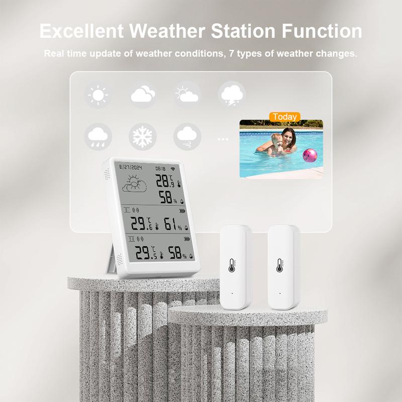 Tuya RF433 Temperature and Humidity Sensor WiFi Smart Thermometer Smart Life Monitoring Supports Multiple Sensors
