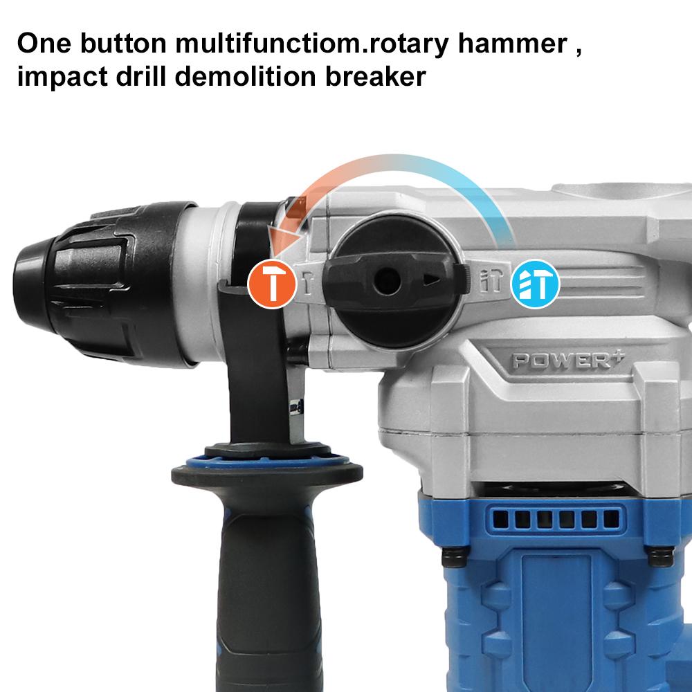 8 Amp 1000W SDS-Plus borrhammare med vibrationskontroll och säkerhetskoppling, tungt bruk