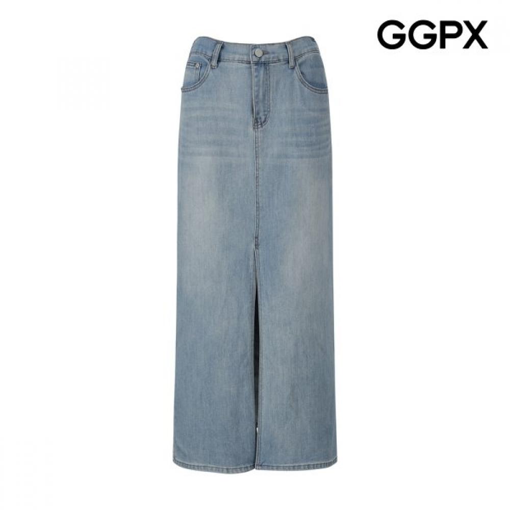 Ggpx New York H Line Long Slit Denim Skirt Gq4sk026f Blue/S