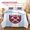 West Ham United FC Pattern Bedding Quilt Set  Home Decoration  Gift (1 * duvet cover + 2 * pillowcase  without core)