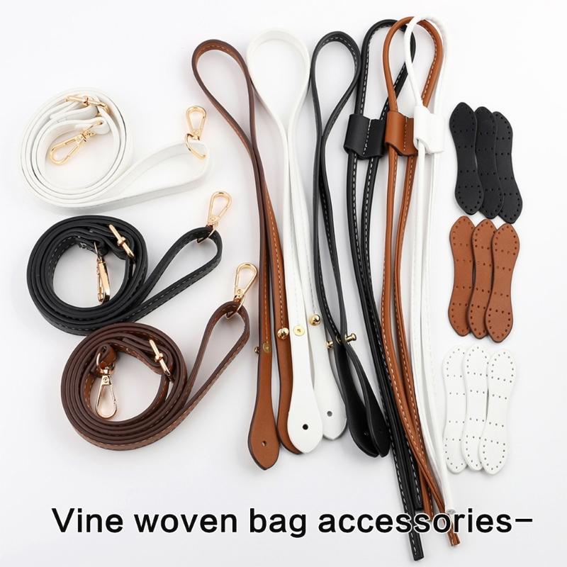 Craft Your Own Bag with Adjustable Drawstring Shoulder Strap Handle Rope Kits for Handmade Straw Bucket Bags Accessories