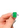 European-American Rectangular Paraiba Zircon Ring - Women's Emerald Imitation Ring