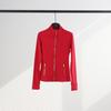 Giacca Sportiva da Donna Slim Fit con Zip Dorata - Collo Alto, Manica Lunga, Alta Elasticità, Abbigliamento Fitness Yoga