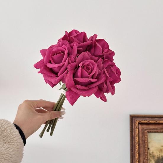 5 Bündel Real Touch Rosenblüten Künstliche Große Blüte Falsche Rose für Zuhause Büro Hochzeitsfeier Dekoration Innenbereich Blumendekorationen Tischmittelstücke