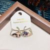 New Leopard Five-leaf Flower Zircon Earrings Personality Temperament Petal Earrings