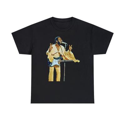 Curtis Mayfield Nadruk Graficzny Sztuka Koncertowa Unisex Koszulka z Ciężkiej Bawełny