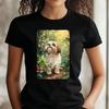 T-Shirt Frauen Shih Tzu Hund geht Spazieren Motiv Baumwolle Größe XS bis 3XLWird in neuem Fenster oder Tab geöffnet