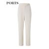 PORTS Women's Oatmeal Gray Wide-Leg Pants