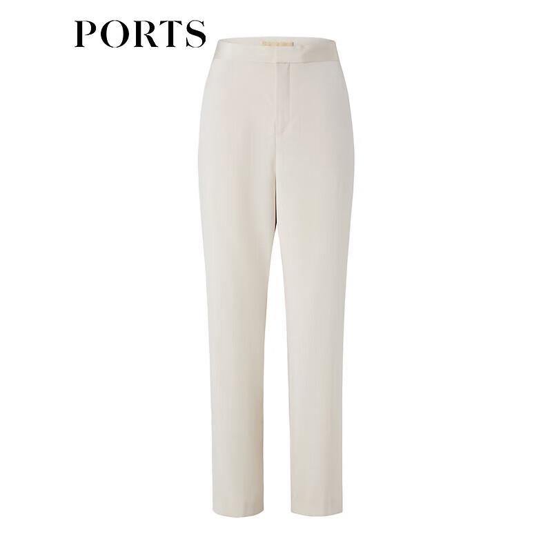 PORTS Women's Oatmeal Gray Wide-Leg Pants
