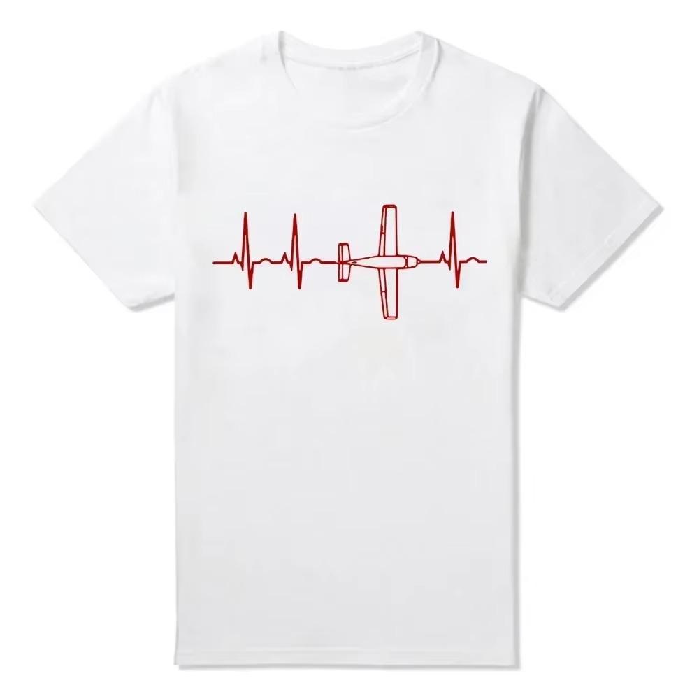 NG Airplane Shirt Heartbeat T-Shirt Flying Gift Tee Funny Tee Shirts Newest Fashion Tops Summer Cool T-Shirt