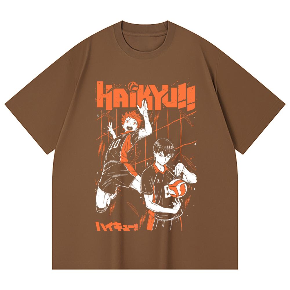 230 Gsm 100% Cotton Haikyu V2 Hinata x Tobio Print Unisex Heavy Cotton T Shirt