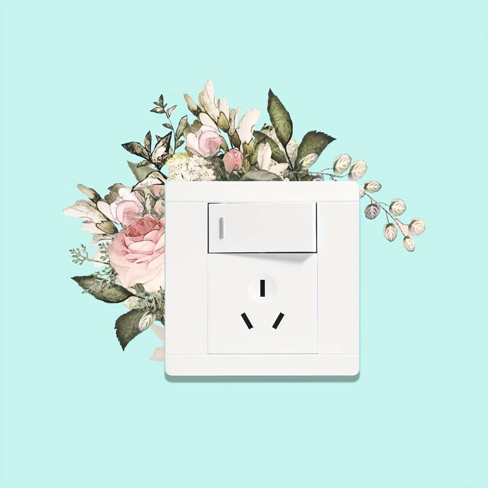 Leaf Green Flower Switch Stickers Bedroom Living Room Kitchen Plants Wall Sticker Removable Vinyl Decal DIY Home Decoration
