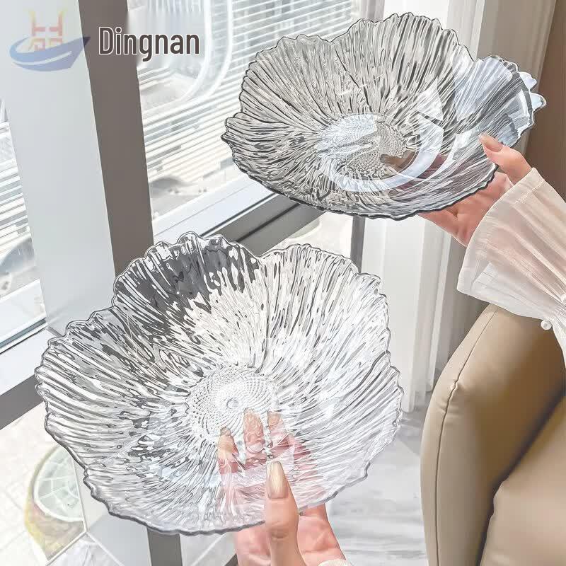 Light Luxury Petal Glass Fruit Plate
