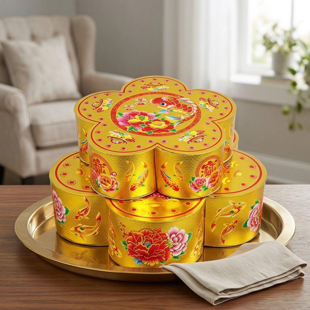Plum Blossom Pattern Pagoda Base Box Foldable Gift Box DIY Foldable Box  Festival Gift