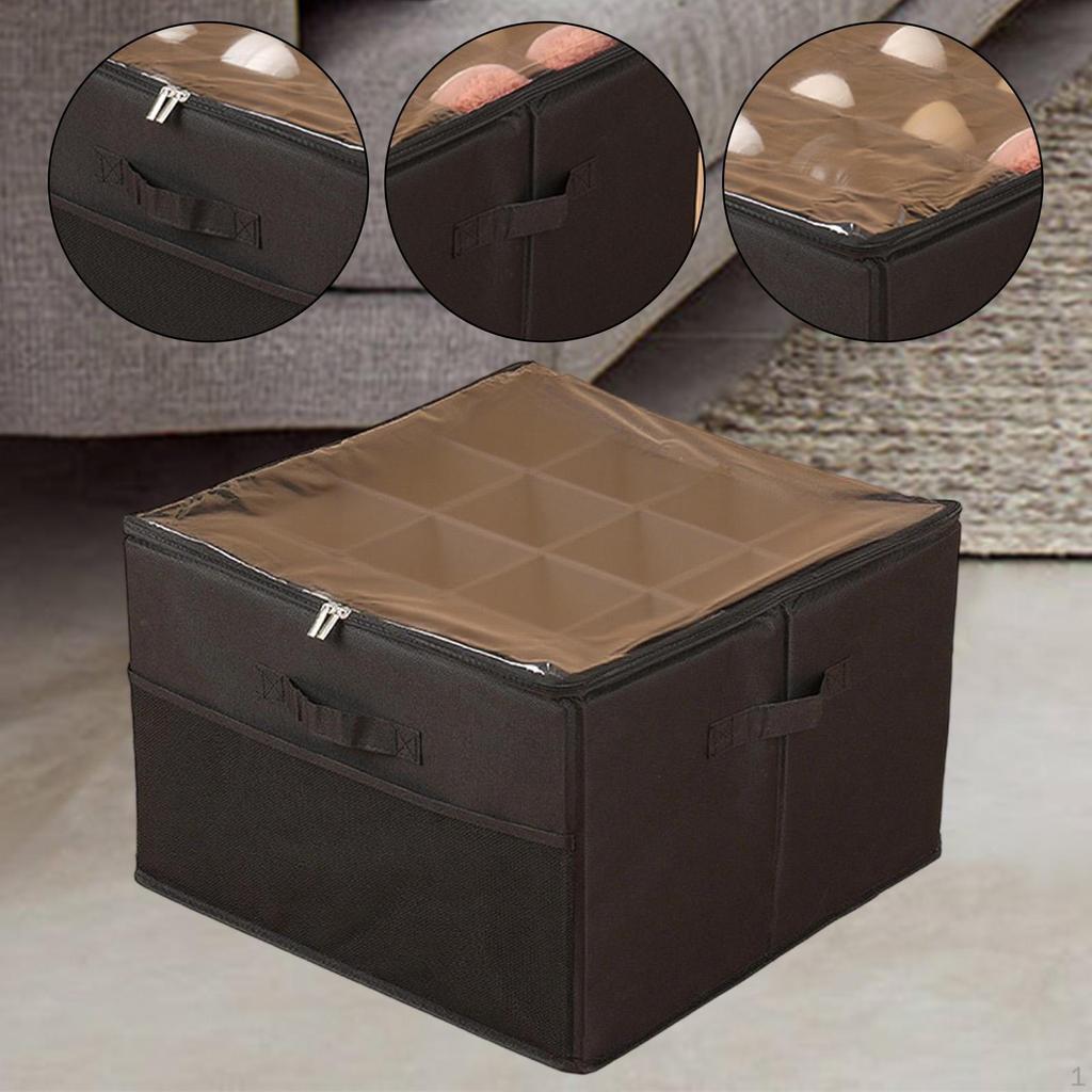 Foldable Shoe Organizer for Shoes Footwear Storage Box Multi Compartment Bin Oxford