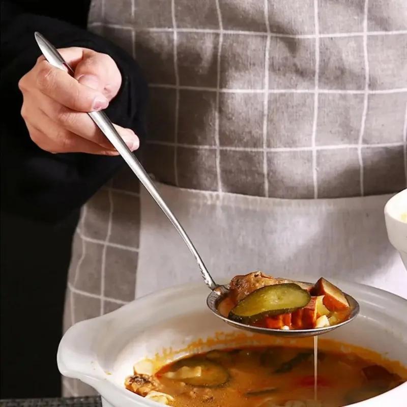 Oval Skimmer Stainless Steel Filter Mesh Oil Pot Food Filter Cookware Colander Fried Filter Kitchen Strainer Baking Cooking