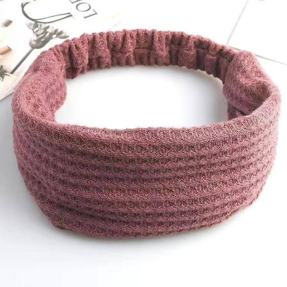Knitted Wide Headbands Solid Color Hair Hoop Korean Style Lace Hairbands Non Slip Headwear Girls Wide Side Head Wrap Gifts