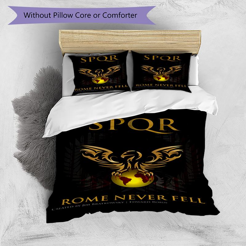 3pcs SPQR Roman Eagle1 pattern bedding set duvet cover set includes duvet cover &pillowcases, perfect all season bedroom decoration & gift