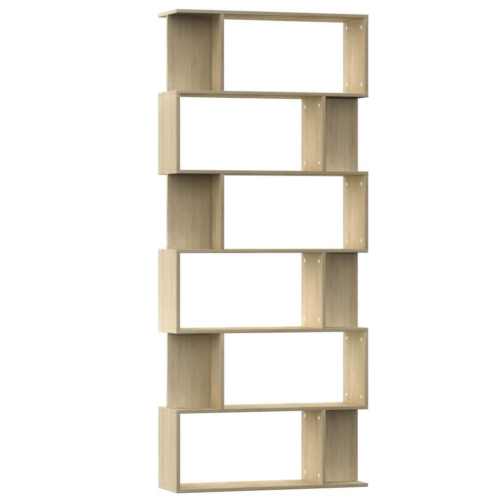 Bookshelf Room Divider Sonoma Oak 80 x 24 x 192 cm Engineered Wood